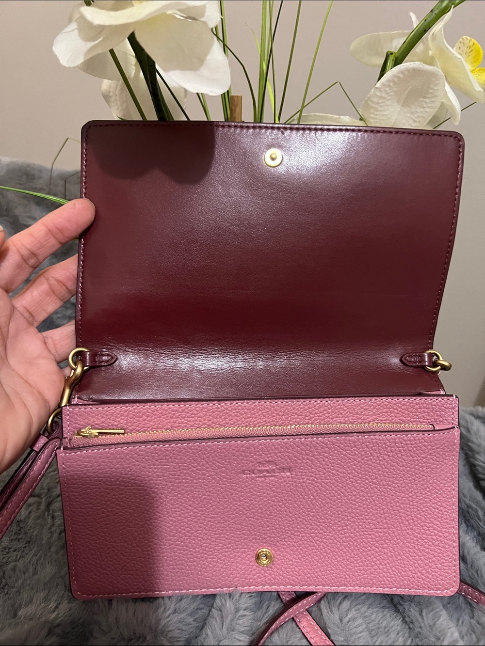 COACH Hayden Foldover Pink Crossbody Clutch NWOT retail $225 - Picture 6 of 8